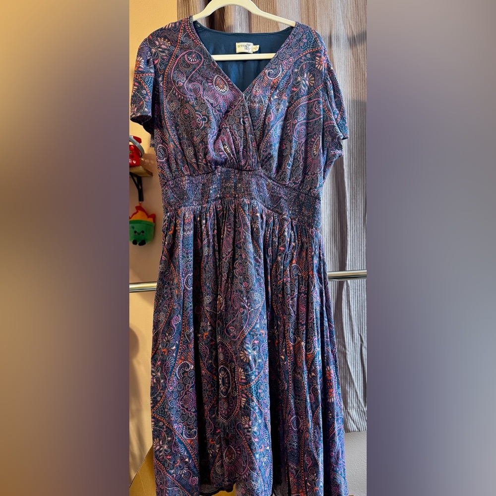 Terra & Sky Purple, Blue & Pink Paisley Dress